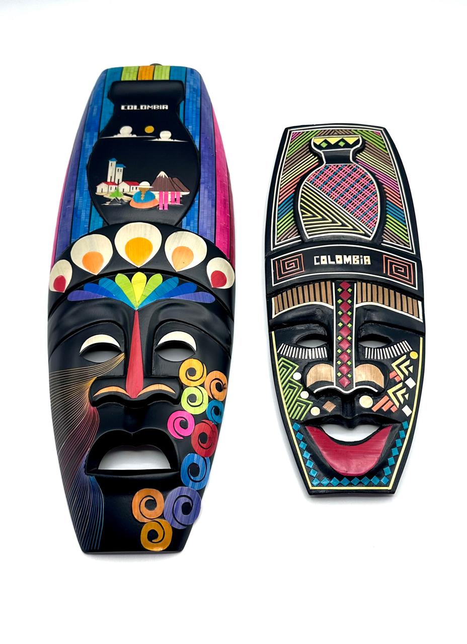 Máscaras decorativas artesanales pintadas a mano